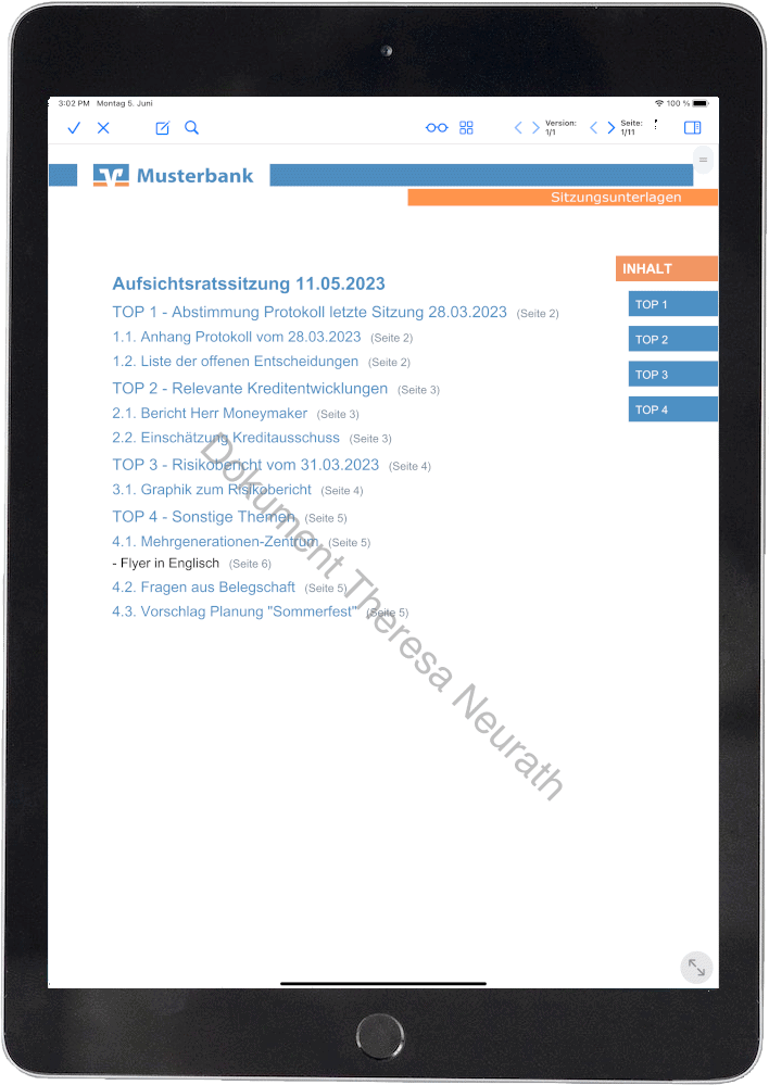 Tabletansicht Genossenschaften